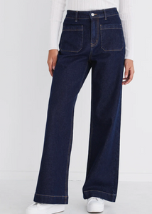Among the Brave\Zoey Indigo High Rise Wide Leg Pocket Jean | Abbey Road Kaikoura