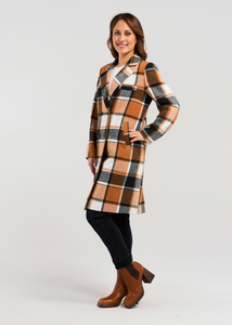 Zafina\Felix Coat /Orange Plaid|Abbey Road