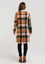 Load image into Gallery viewer, Zafina\Felix Coat /Orange Plaid|Abbey Road