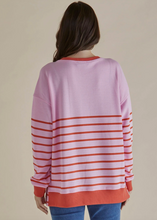 Load image into Gallery viewer, Betty Basics\Easy Crew Sweat /Pink Orange Stripe|Abbey Road