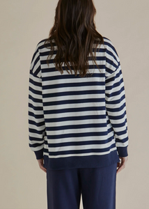 Betty Basics\Easy Crew Sweat /Navy Stripe|Abbey Road