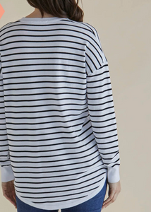 Betty Basics\Sophie Knit Jumper /Monochrome Stripe Black Stripe|Abbey Road