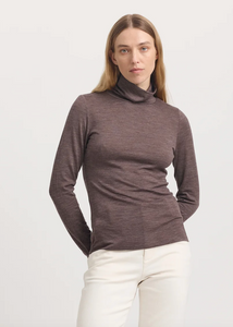 Toorallie\Turtle Neck Merino Tee /Mocha|Abbey Road