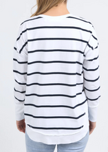 Load image into Gallery viewer, Foxwood\Farrah Stripe Long Sleeve /WhiteNavy Stripe|Abbey Road