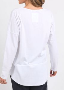 Elm\Rib L/S Tee/ White|Abbey Road