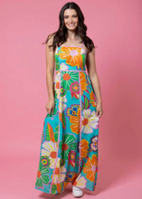 Load image into Gallery viewer, Poppy Maxi Dress Teal Floral | Abbey Road Kaikoura
