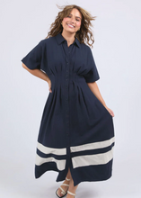 Load image into Gallery viewer, Scarlet Midi Dress Navy Stripe | Abbey Road Kaikoura