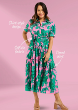 Load image into Gallery viewer, Elise Dress Pink Jungle | Abbey Road Kaikoura