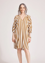 Load image into Gallery viewer, Treville Stripe Dress Caramel | Abbey Road Kaikoura