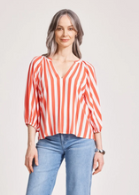 Load image into Gallery viewer, Treville Stripe Blouse - Coral | Abbey Road Kaikoura