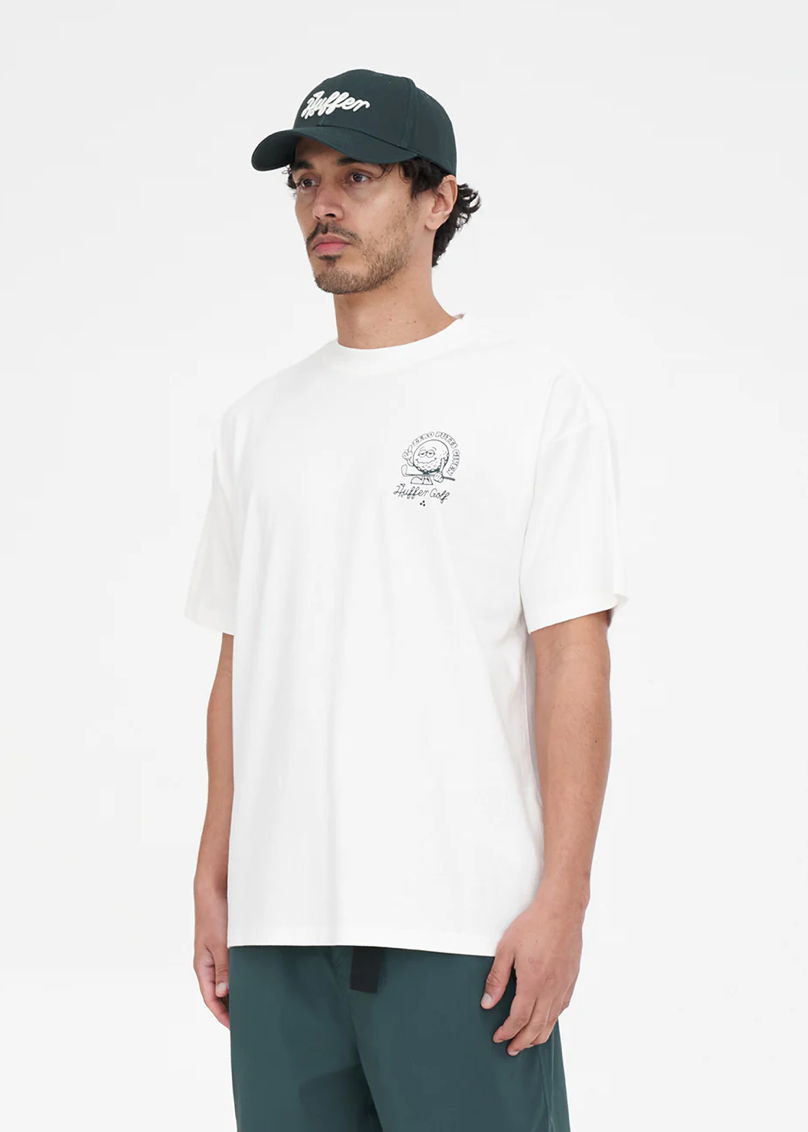 Block Tee Zero Putts - Chalk/Green | Abbey Road Kaikoura