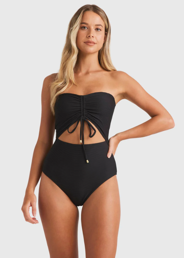 Tanlines Bandeau One Piece - Black | Abbey Road Kaikoura