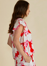 Load image into Gallery viewer, Lyra Blouse - Red Floral Print | Abbey Road Kaikoura