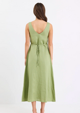 Load image into Gallery viewer, Panama Moss Sleeveless Button Front Midi dress | Abbey Road Kaikoura