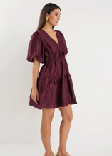 Load image into Gallery viewer, Axel V Neck Mini Dress Burgundy Plum | Abbey Road Kaikoura