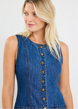 Load image into Gallery viewer, Avenue Marine Blue Denim Mini Vest Dress | Abbey Road Kaikoura