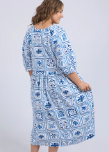 Load image into Gallery viewer, Dolice Tile Midi Dress Ocean Tile Print | Abbey Road Kaikoura