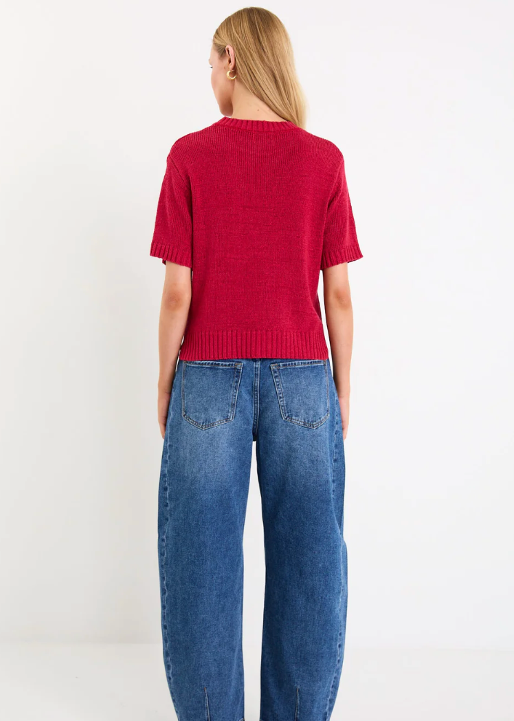 Loveable Cherry Tape Yarn Knit Tee | Abbey Road Kaikoura