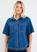 Load image into Gallery viewer, Crucial Storm Blue Denim Short Sleeve Shacket | Abbey Road Kaikoura