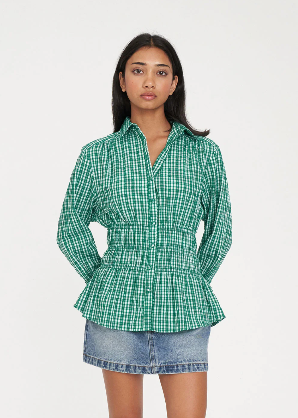Ada Shirt Green/Blue | Abbey Road Kaikoura