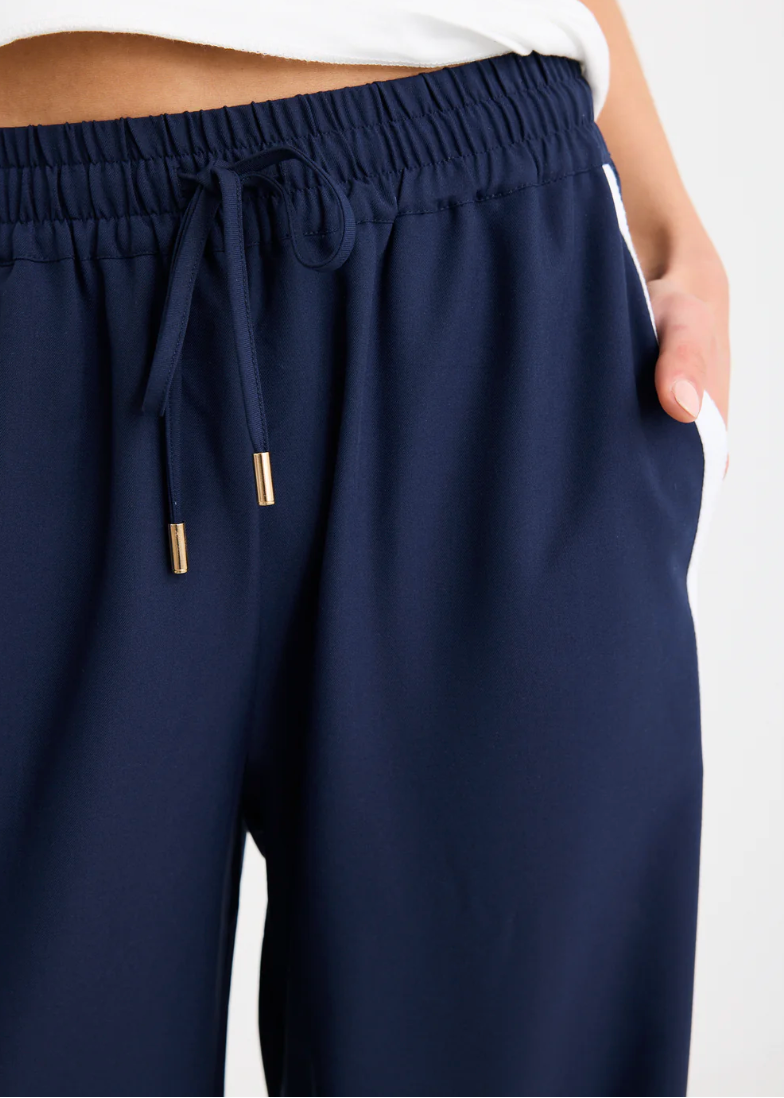 Townie Blue Side Stripe Elastic Waist Pants | Abbey Road Kaikoura