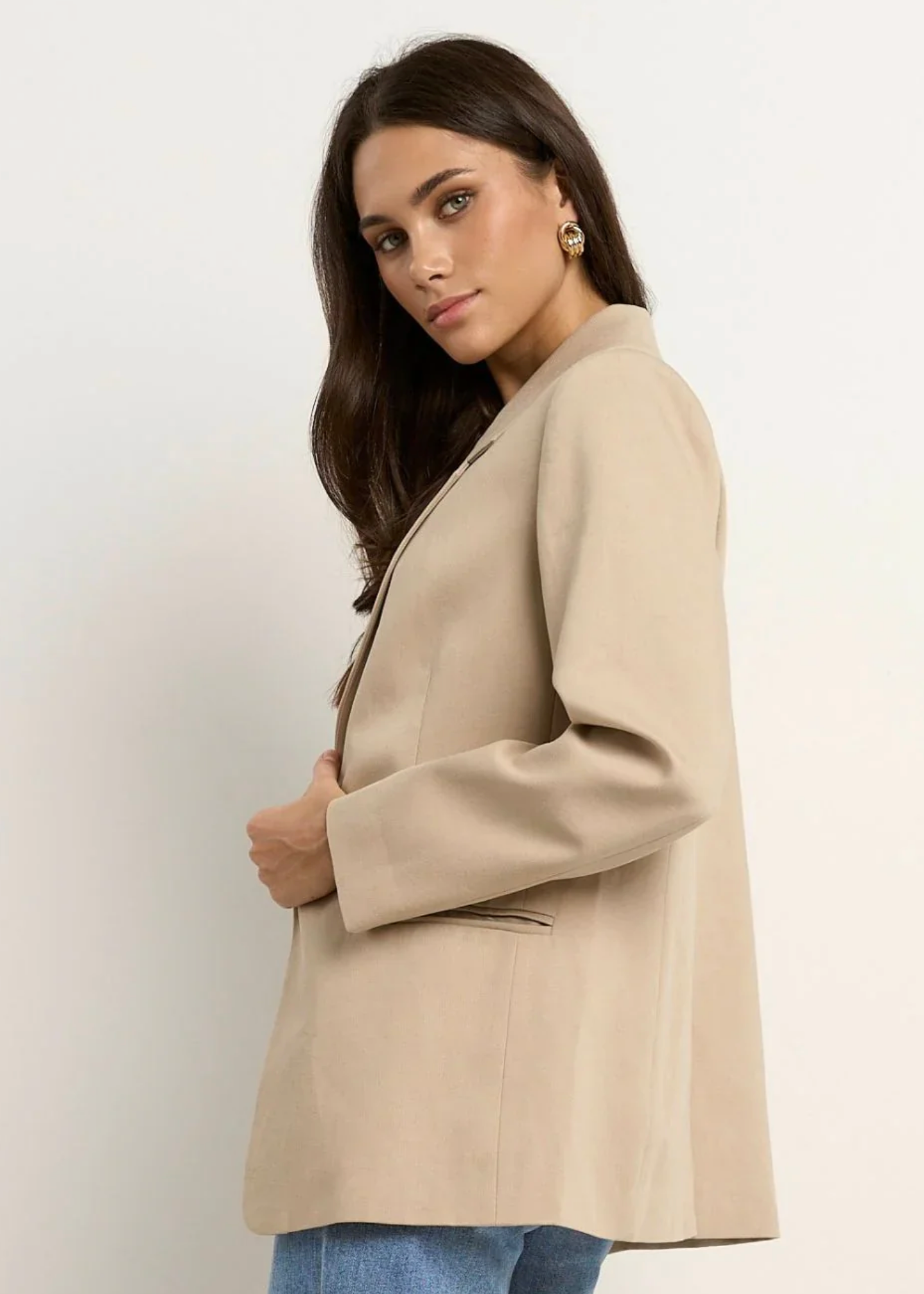 Atlantic Taupe Lyocell Cotton Classic Blazer | Abbey Road Kaikoura