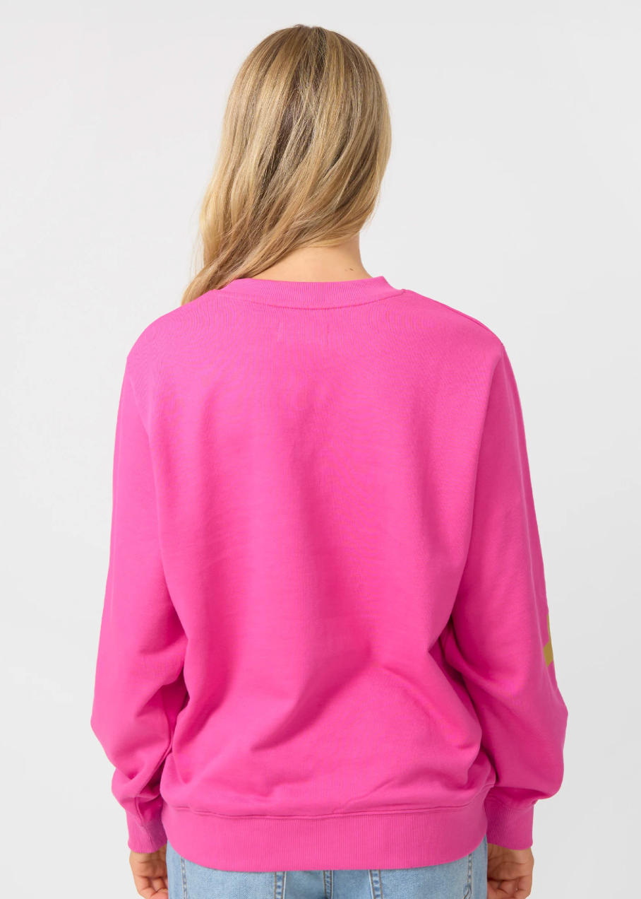 Essential Sweatshirt - Cerise Rose Stars / Stripes | Abbey Road Kaikoura