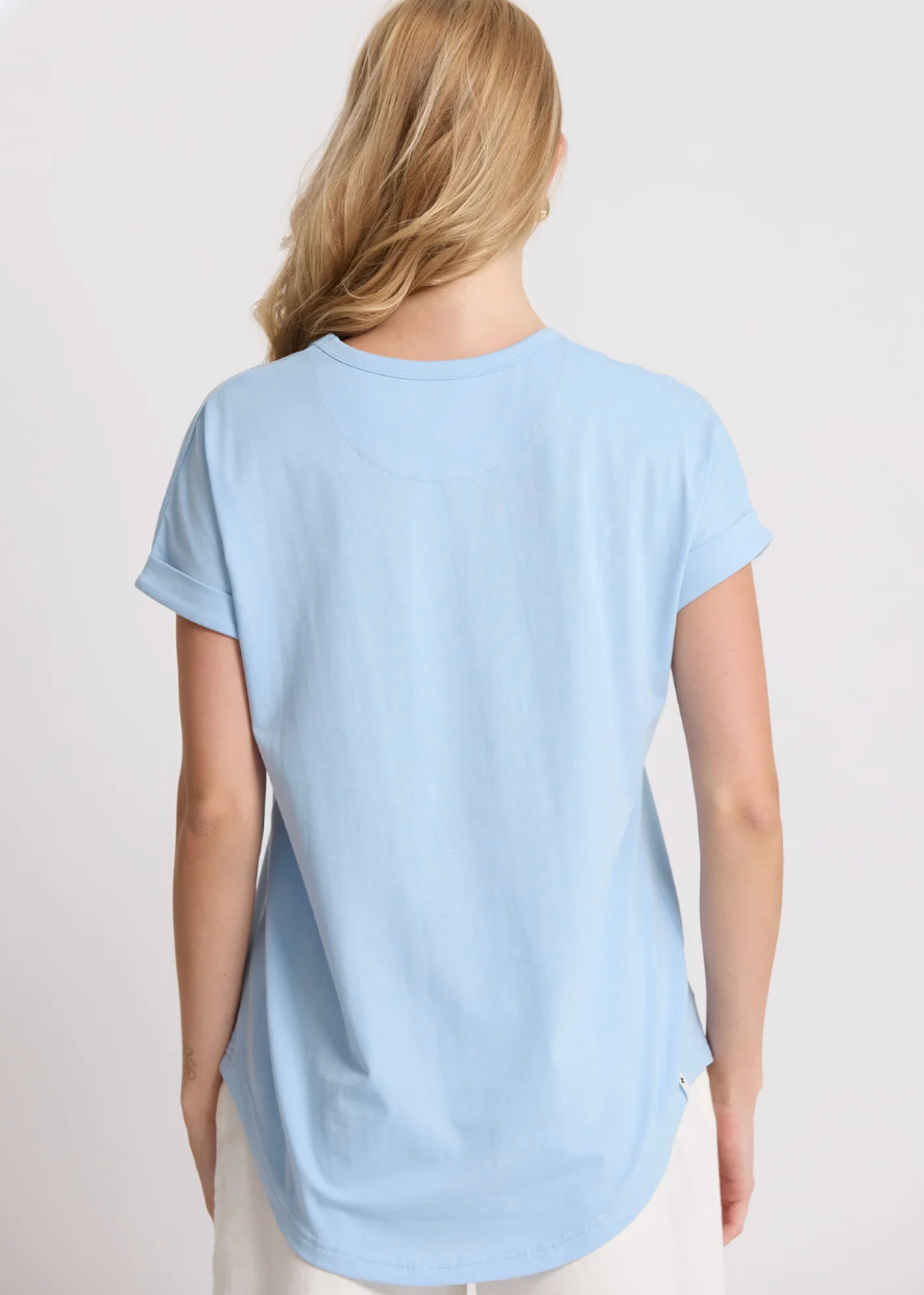 Soho Cuff V Tee - Sky | Abbey Road Kaikoura