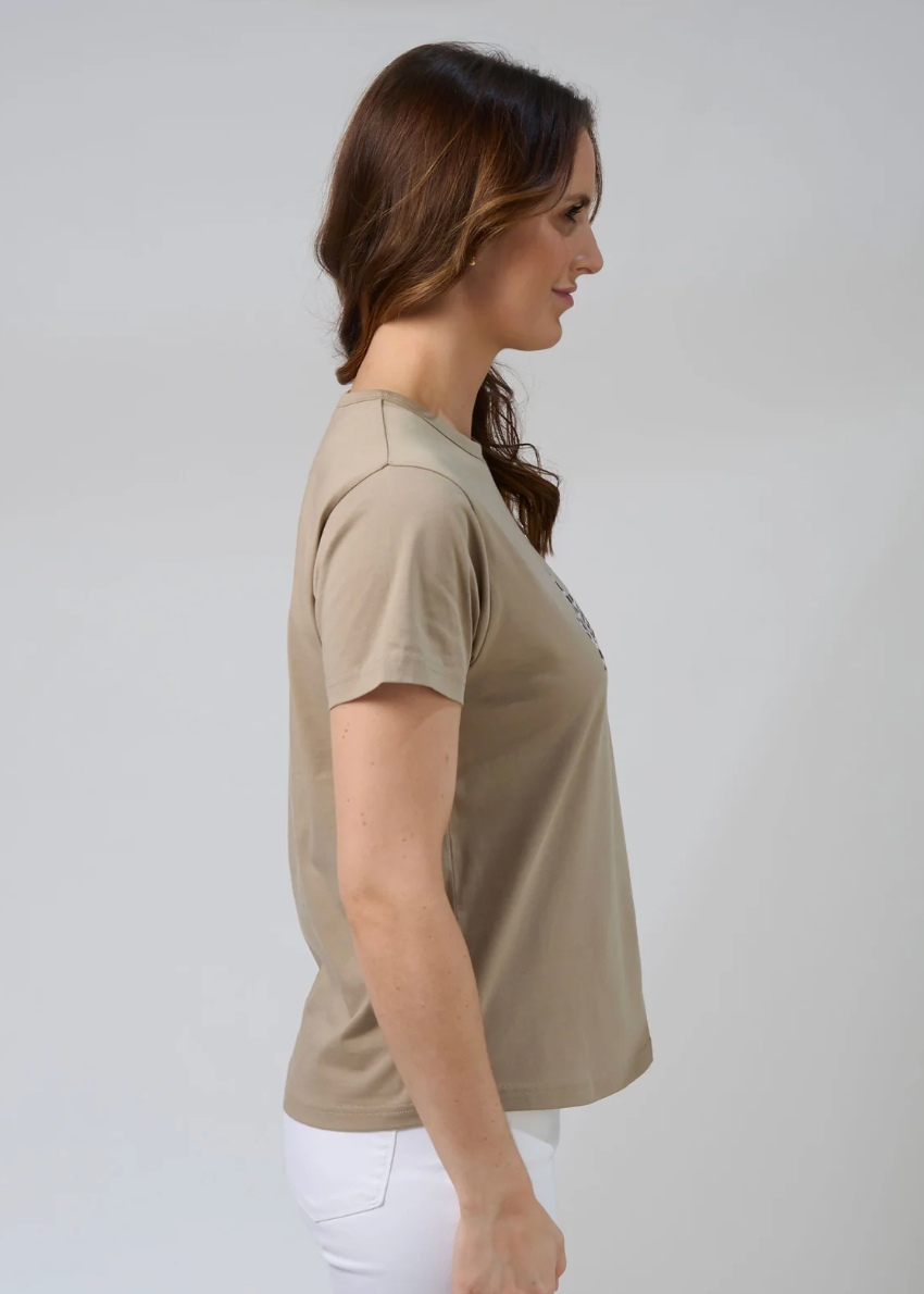 Ace Tee Leopard Cross - Sage | Abbey Road Kaikoura
