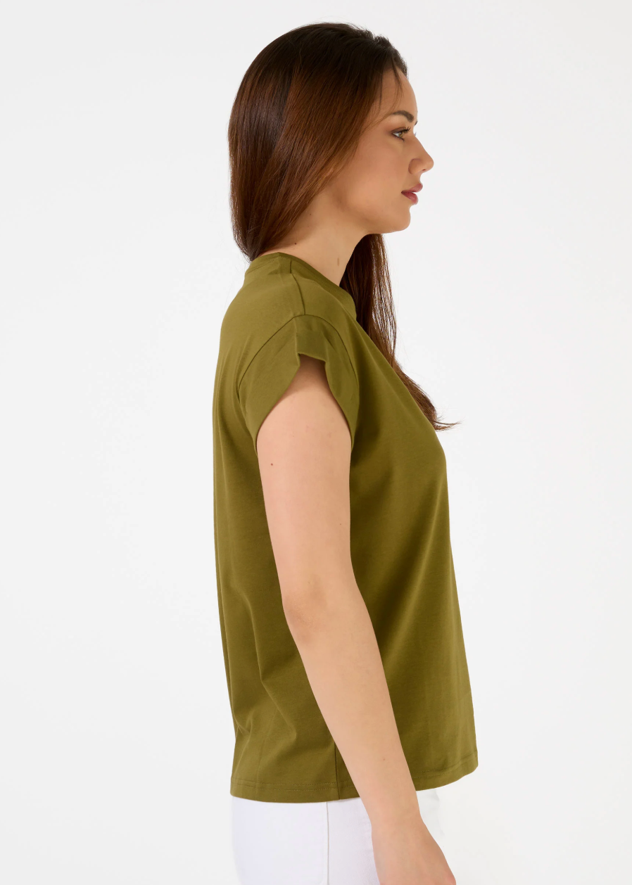 Cuff Tee Logo - Moss | Abbey Road Kaikoura
