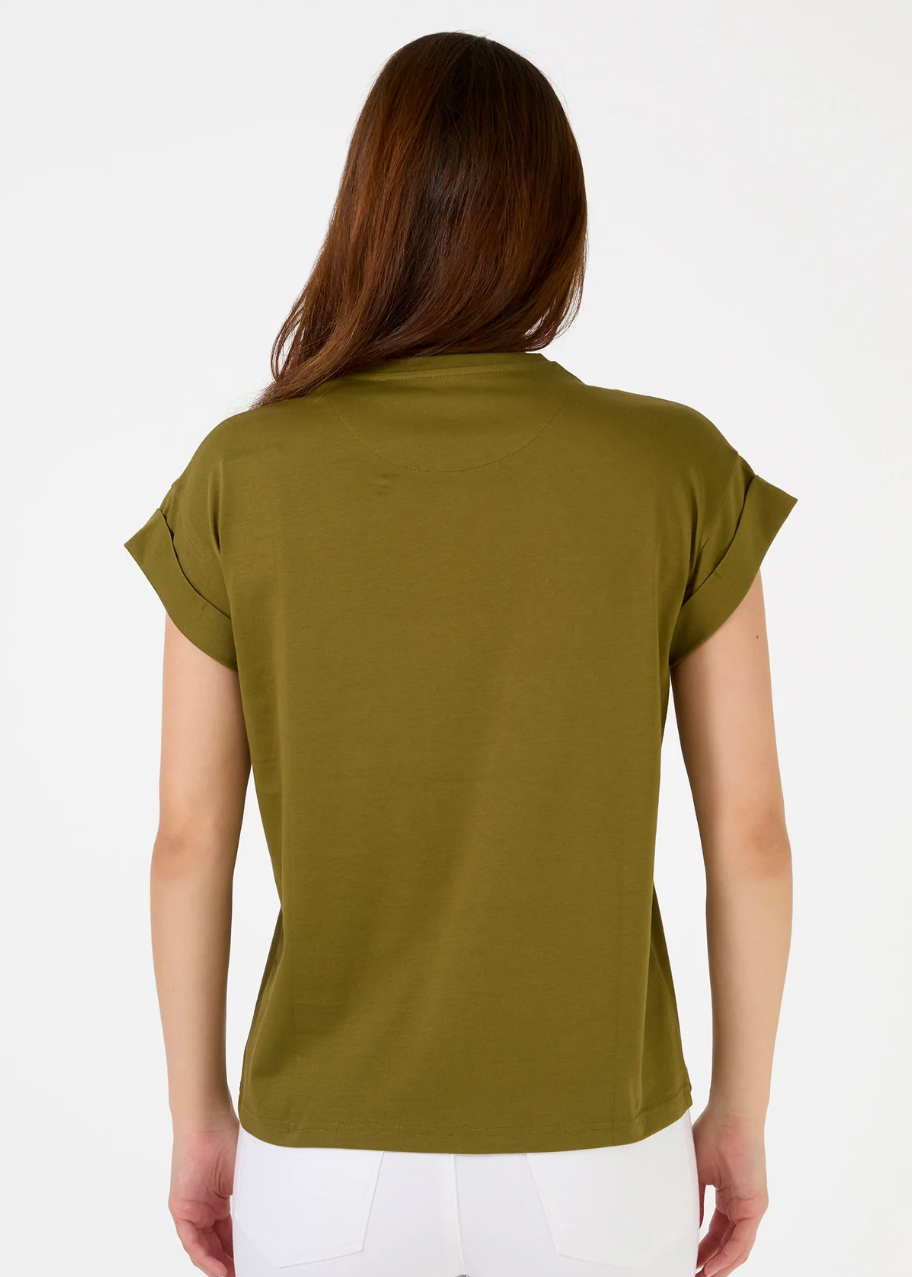 Cuff Tee Logo - Moss | Abbey Road Kaikoura