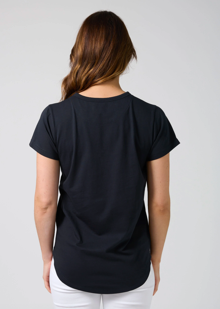 Classic Tee Blushing Blooms - Navy | Abbey Road Kaikoura
