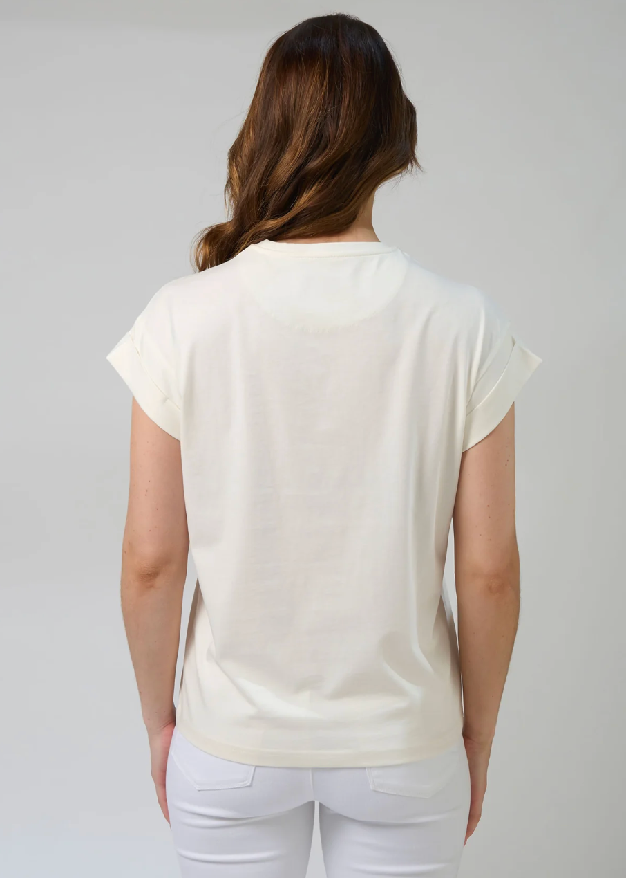 Cuff Tee Zebra Cross - Cream | Abbey Road Kaikoura