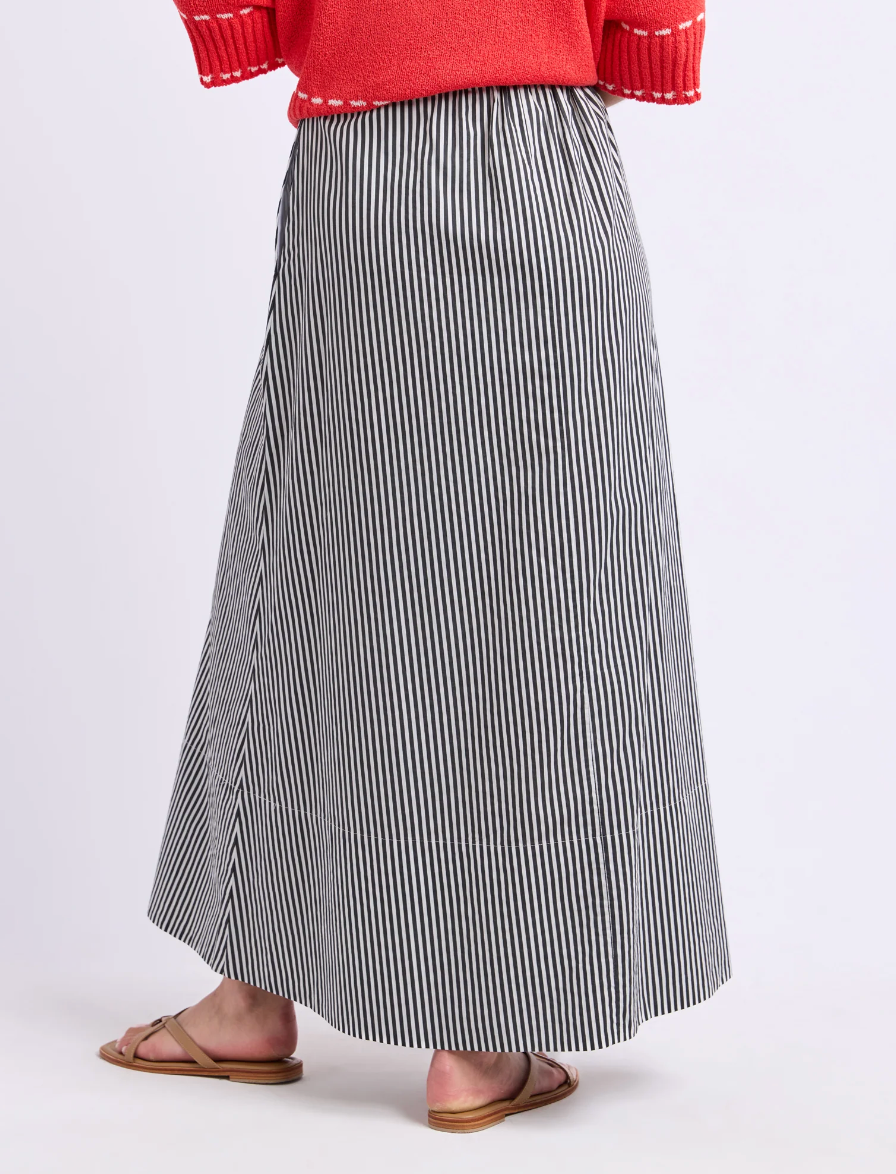 The Willow Skirt - Black/White Stripe