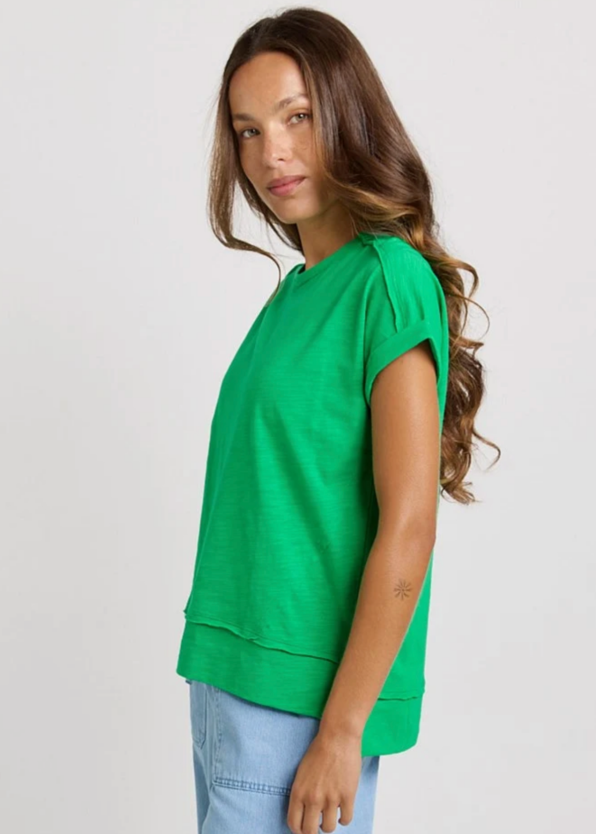 Shirley Short Sleeve Tee - Green | Abbey Road Kaikoura