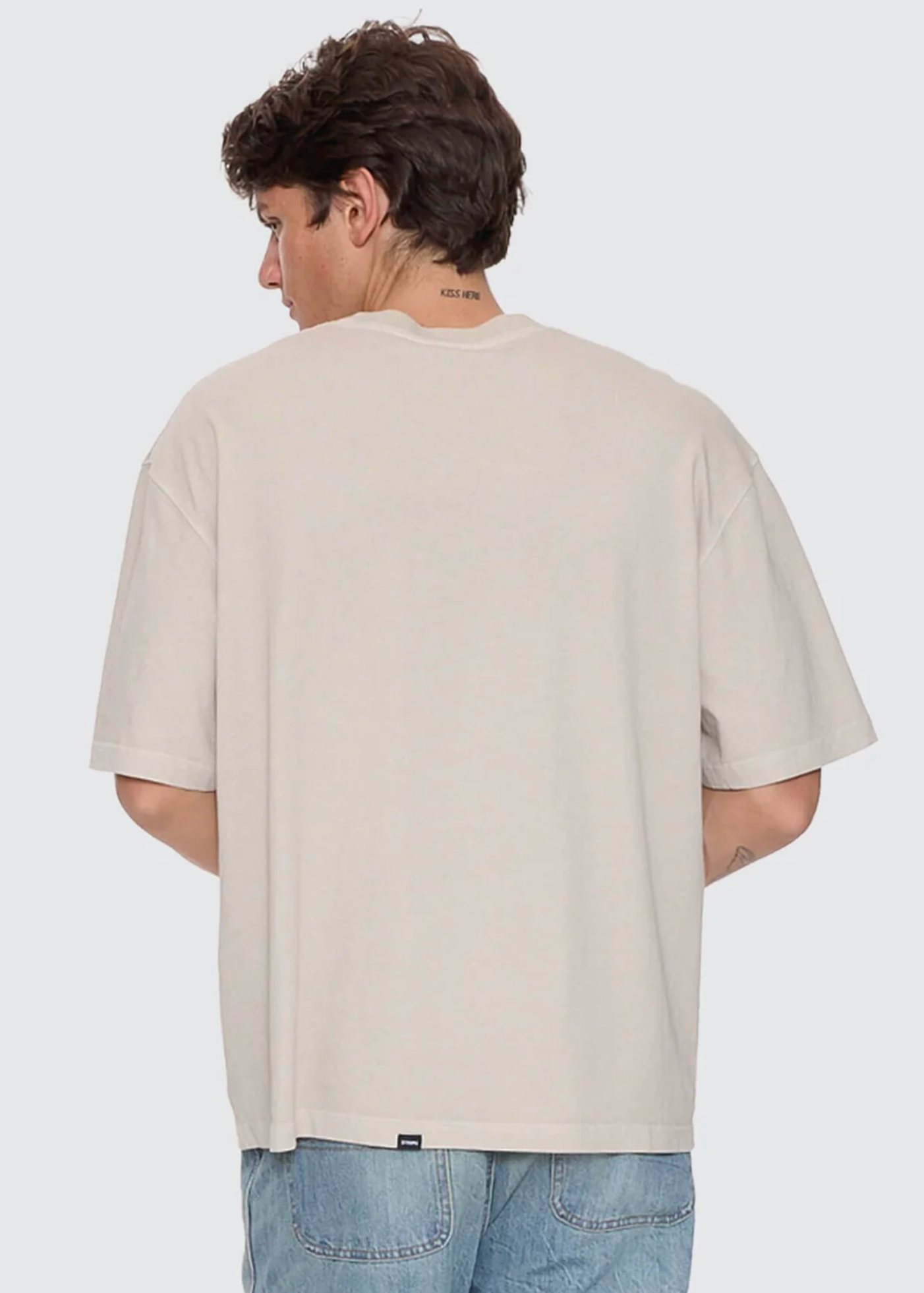 Skerrt Box Fit Oversized Cropped Tee - Oatmeal | Abbey Road Kaikoura