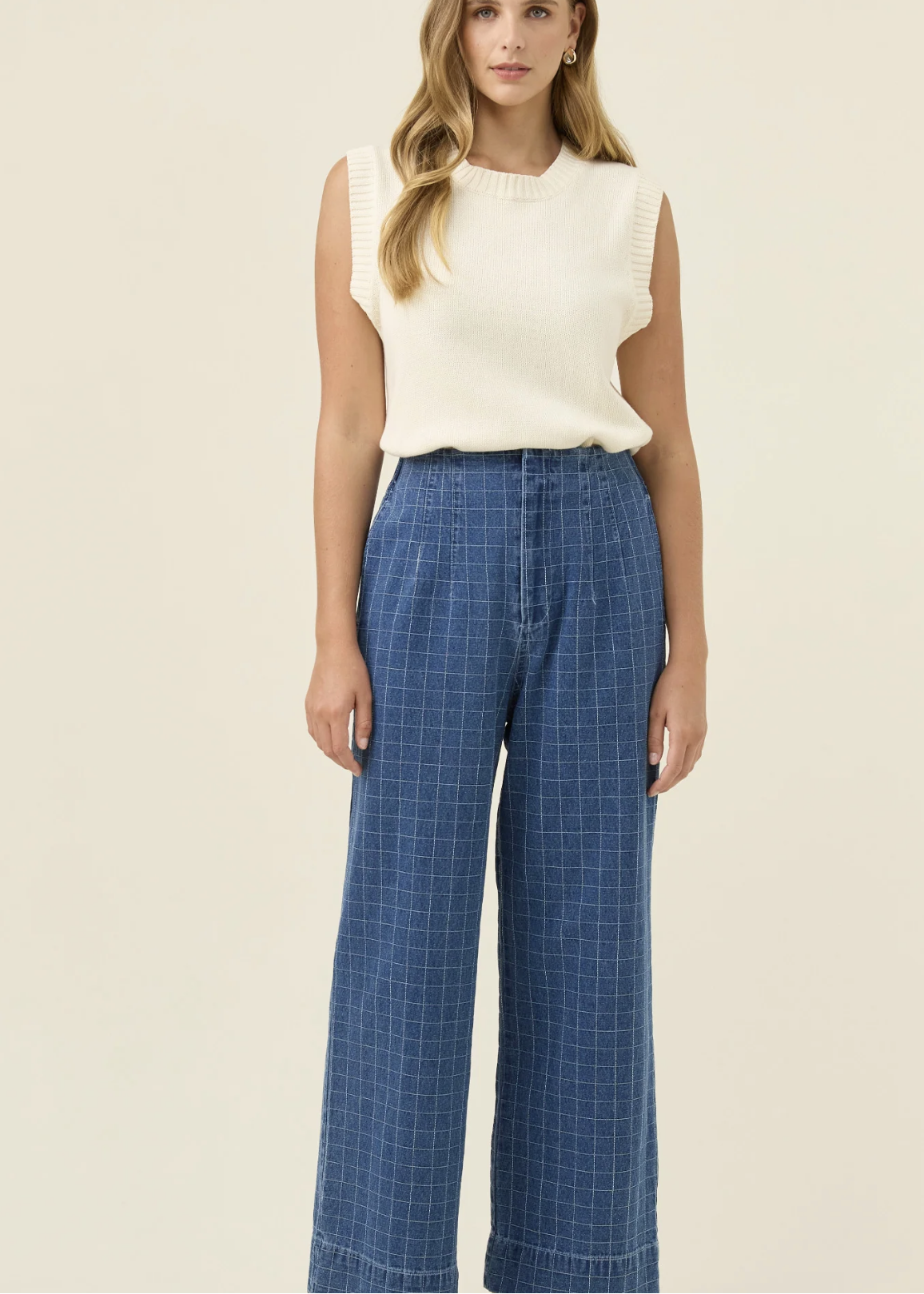 Sloane Denim Pant - Check| Abbey Road Kaikoura
