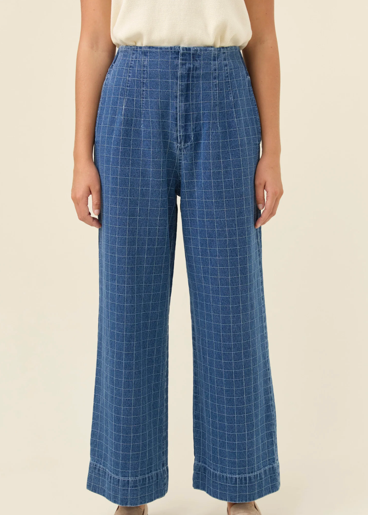 Sloane Denim Pant - Check| Abbey Road Kaikoura