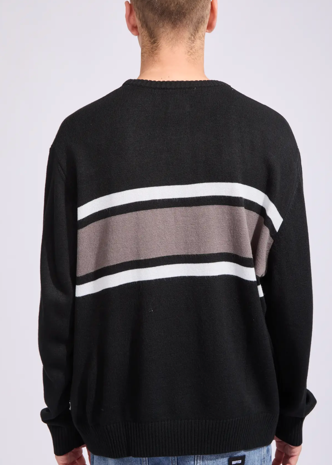 Spec 73 Panel Sweater BLK | Abbey Road Kaikoura