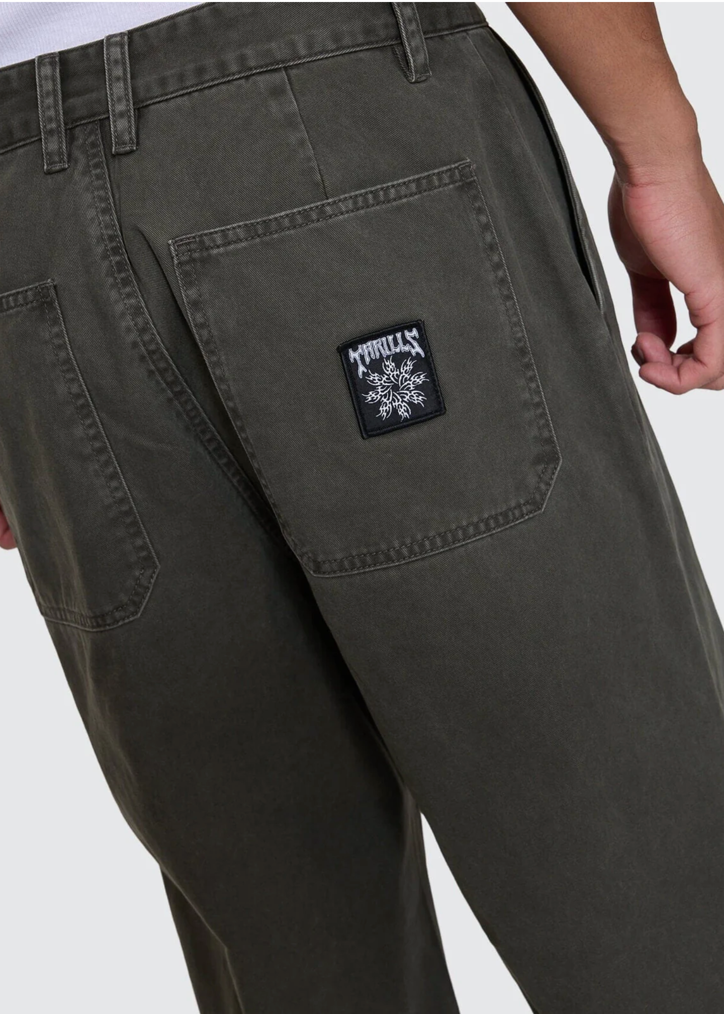 Stagger Big Slacker Cropped Pant - Oil Green | Abbey Road Kaikoura
