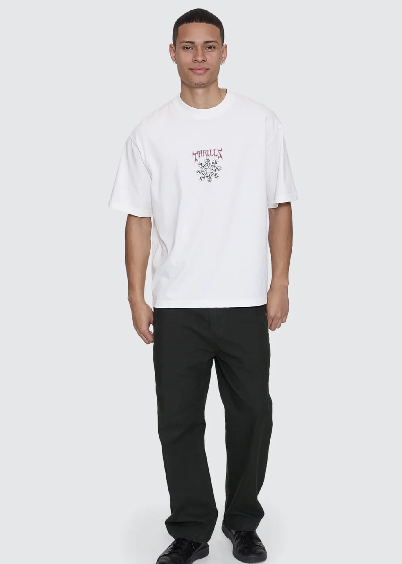 Stagger Box Fit Overized Cropped Tee - Snow White | Abbey Road Kaikoura
