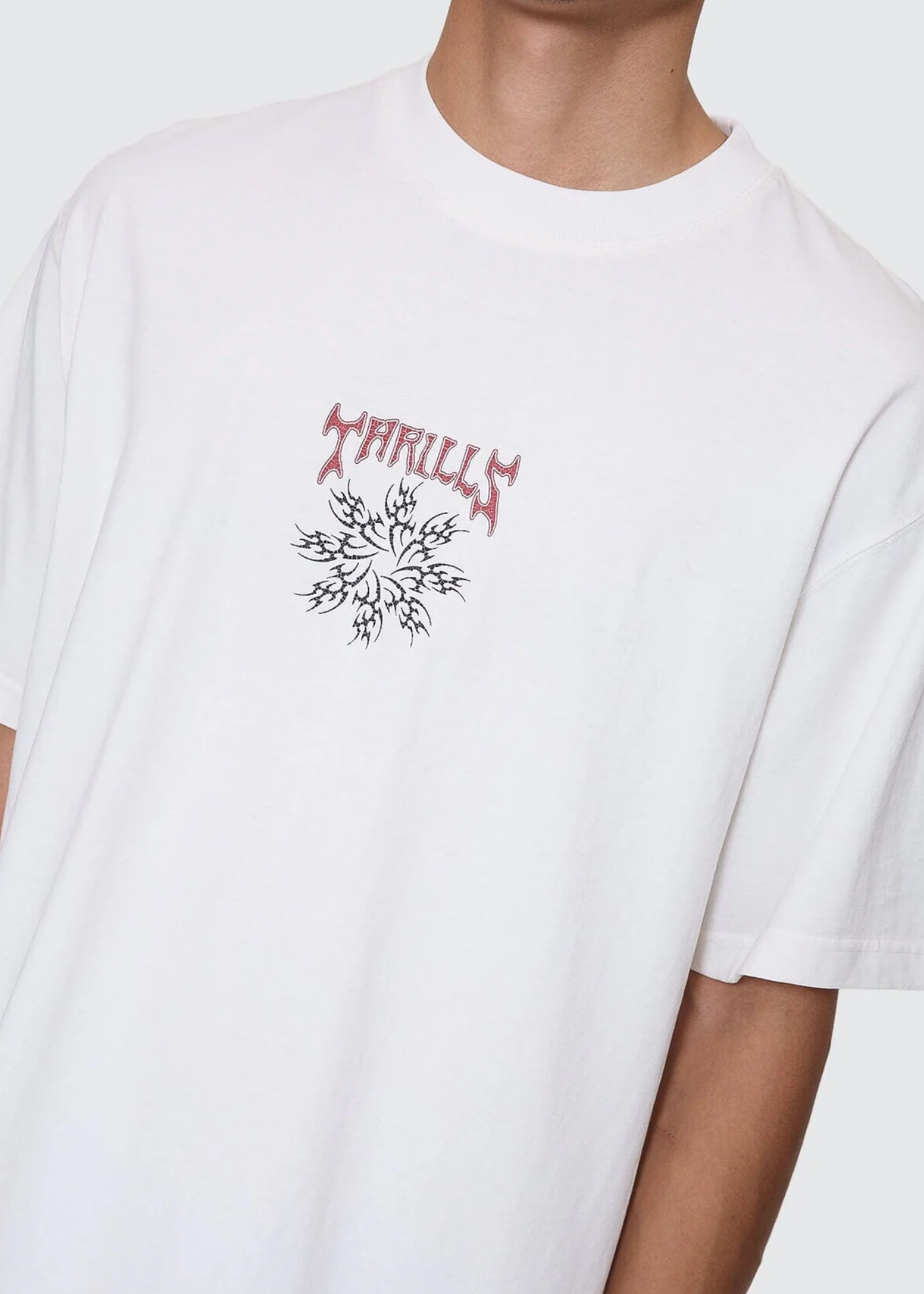 Stagger Box Fit Overized Cropped Tee - Snow White | Abbey Road Kaikoura