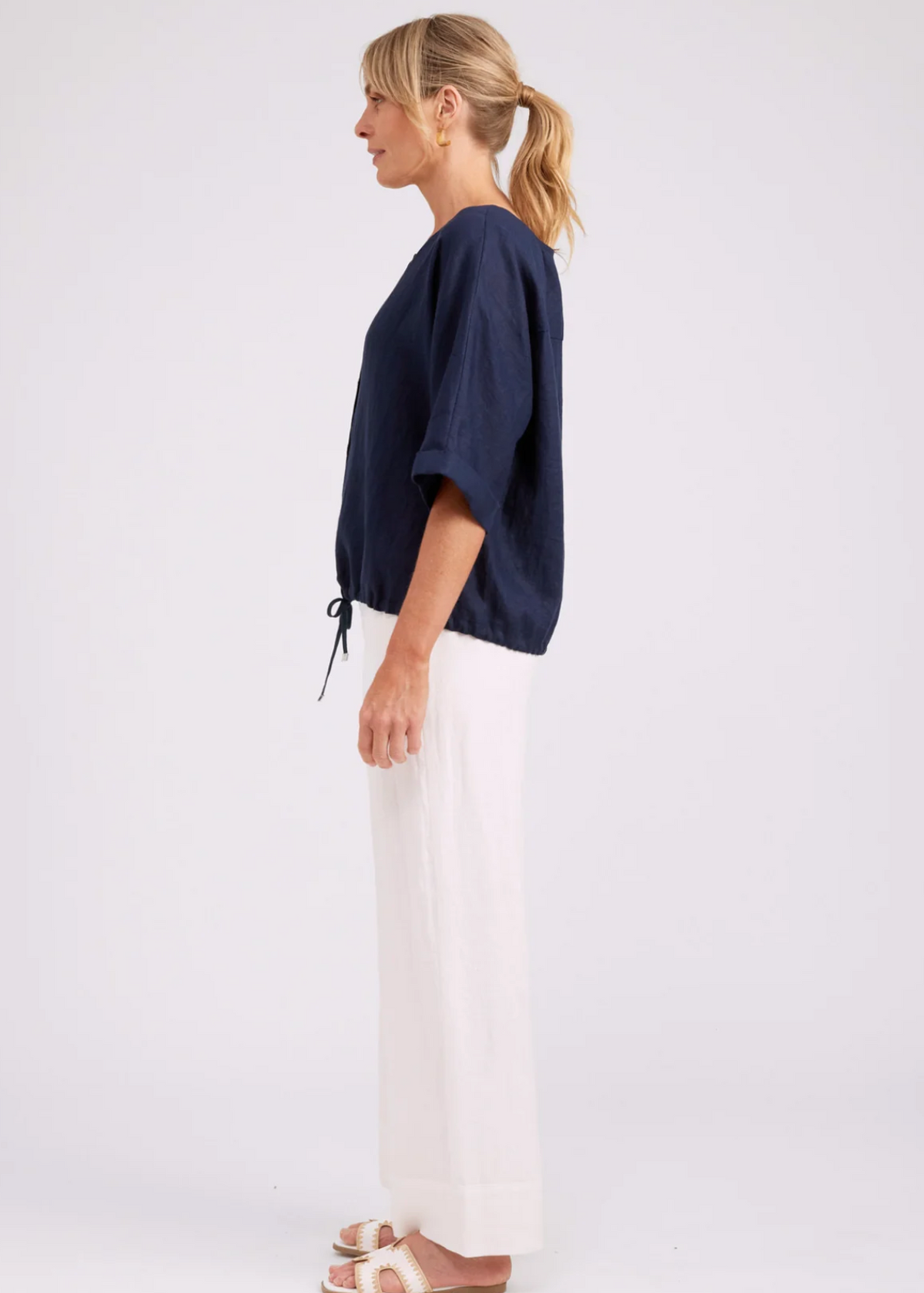 Studio Button Top/Jacket - Navy | Abbey Road Kaikoura