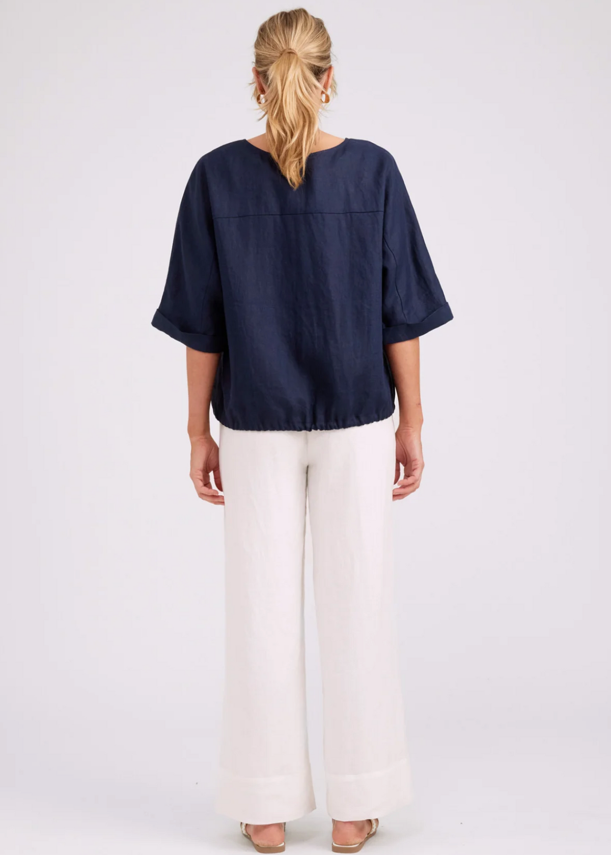 Studio Button Top/Jacket - Navy | Abbey Road Kaikoura