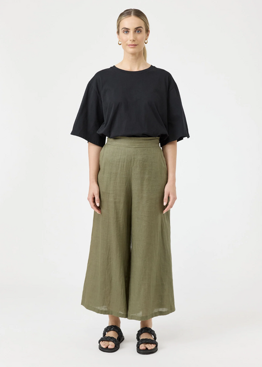 Studio Crop Pants - Khaki  | Abbey Road Kaikoura