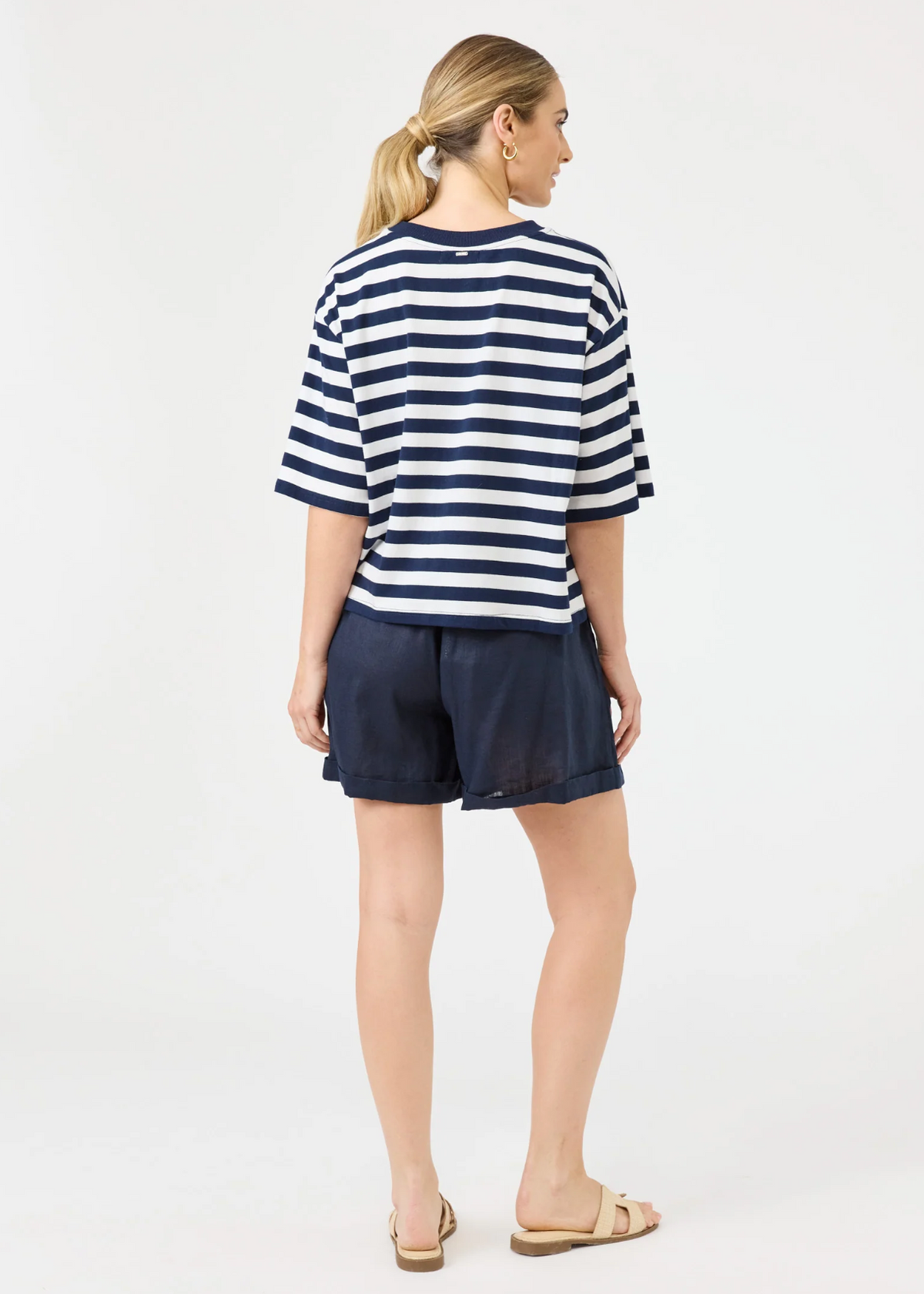 Studio Stripe T-Shirt - Indigo | Abbey Road Kaikoura