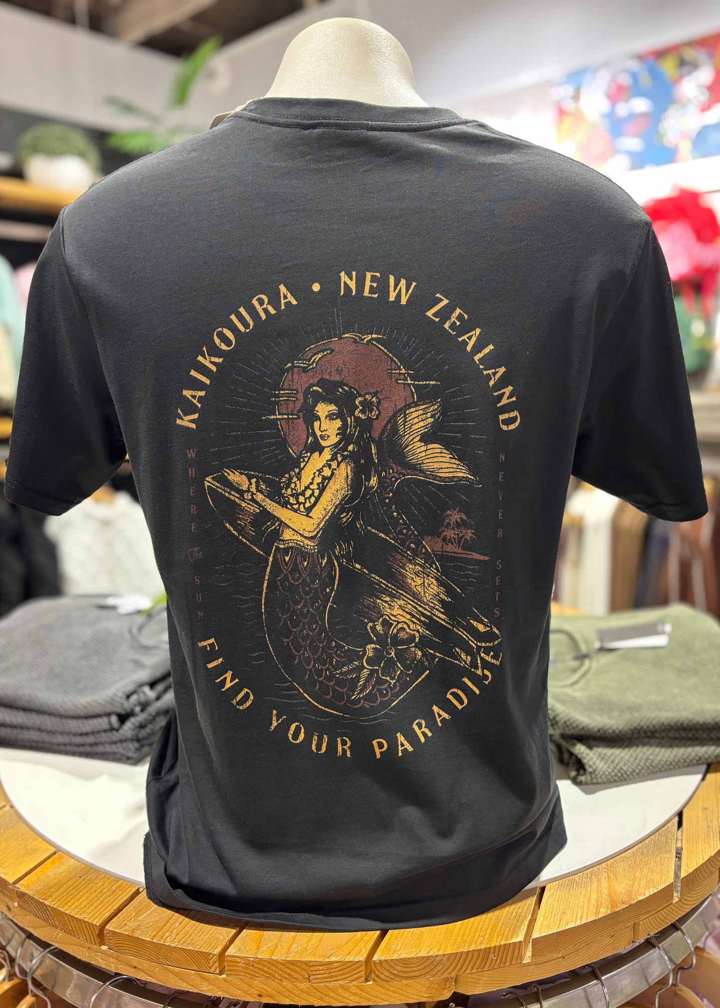 Sunset Mermaid Tee-Washed Black | Abbey Road Kaikoura