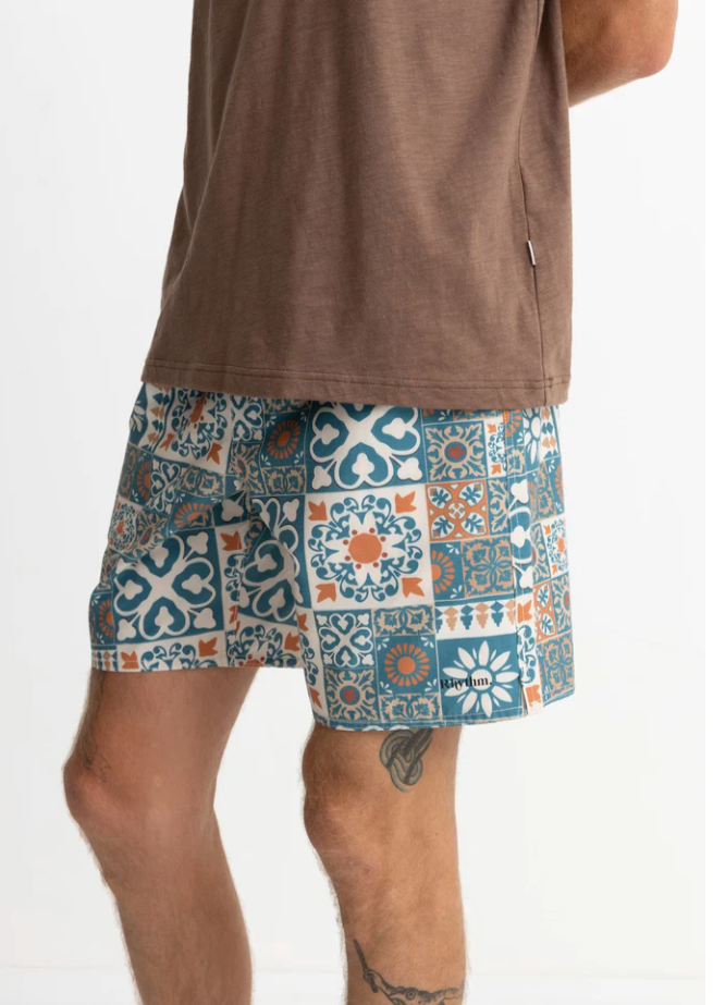 RHYTHM Tile Beach Short Teal | Abbey Road Kaikoura