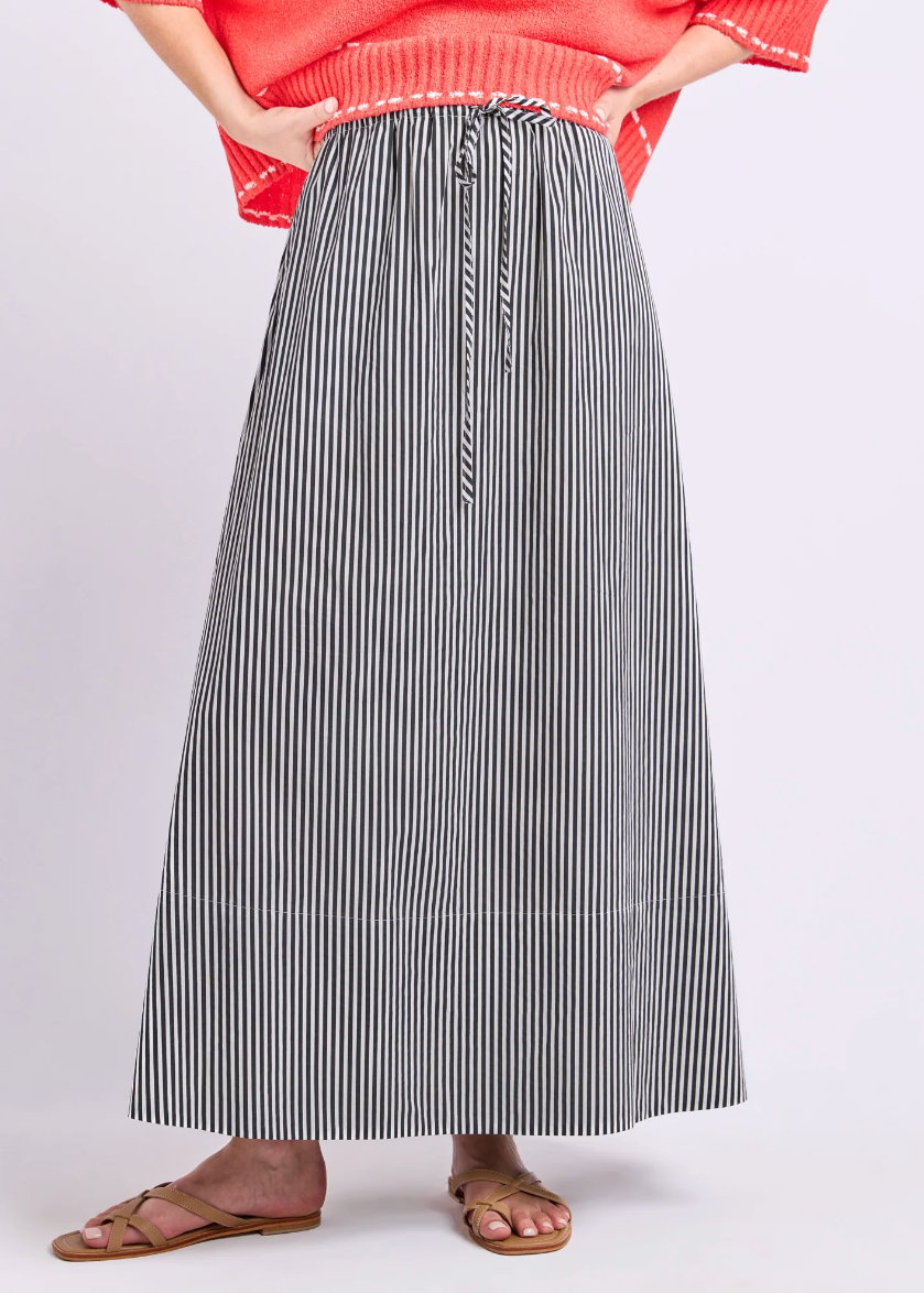 The Willow Skirt - Black/White Stripe  | Abbey Road Kaikoura