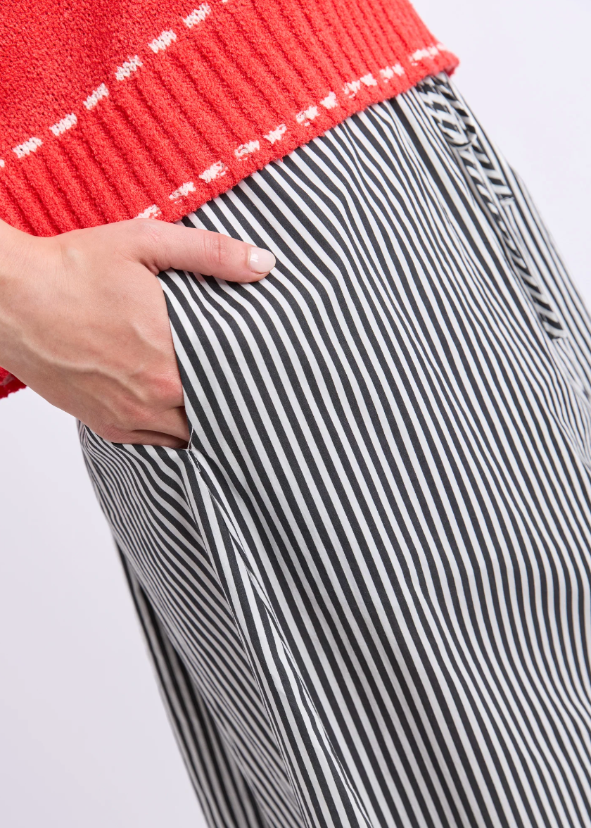 The Willow Skirt - Black/White Stripe  | Abbey Road Kaikoura